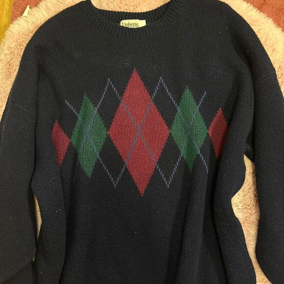Vintage Umberto Italian Argyle Sweater - Picture 3 of 6